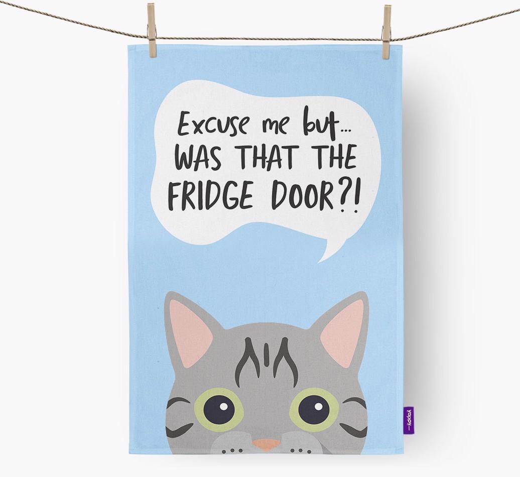 '...Was That The Fridge Door?!' - Personalized {breedFullName} Dish Towel