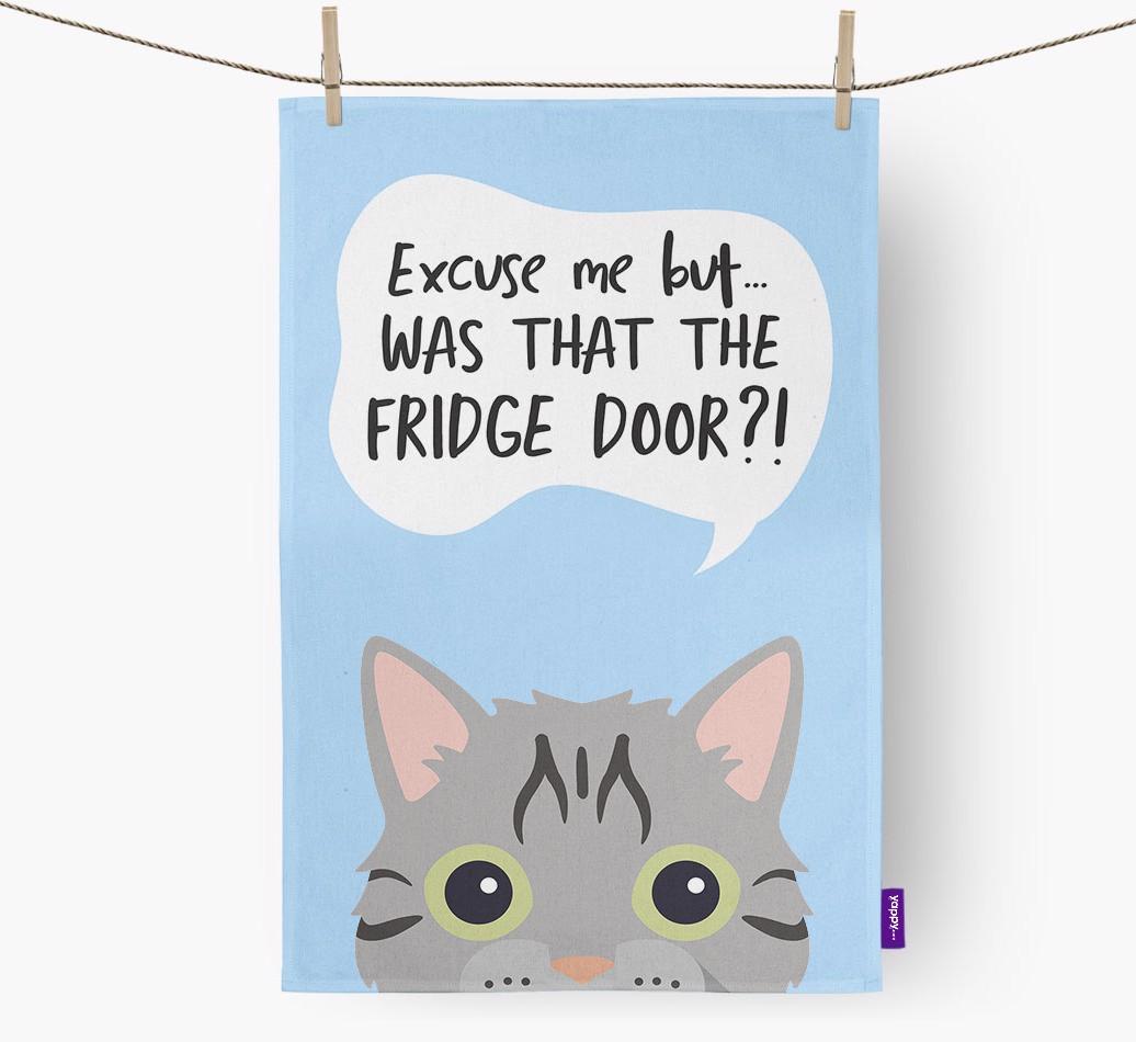 '...Was That The Fridge Door?!' - Personalized {breedFullName} Dish Towel
