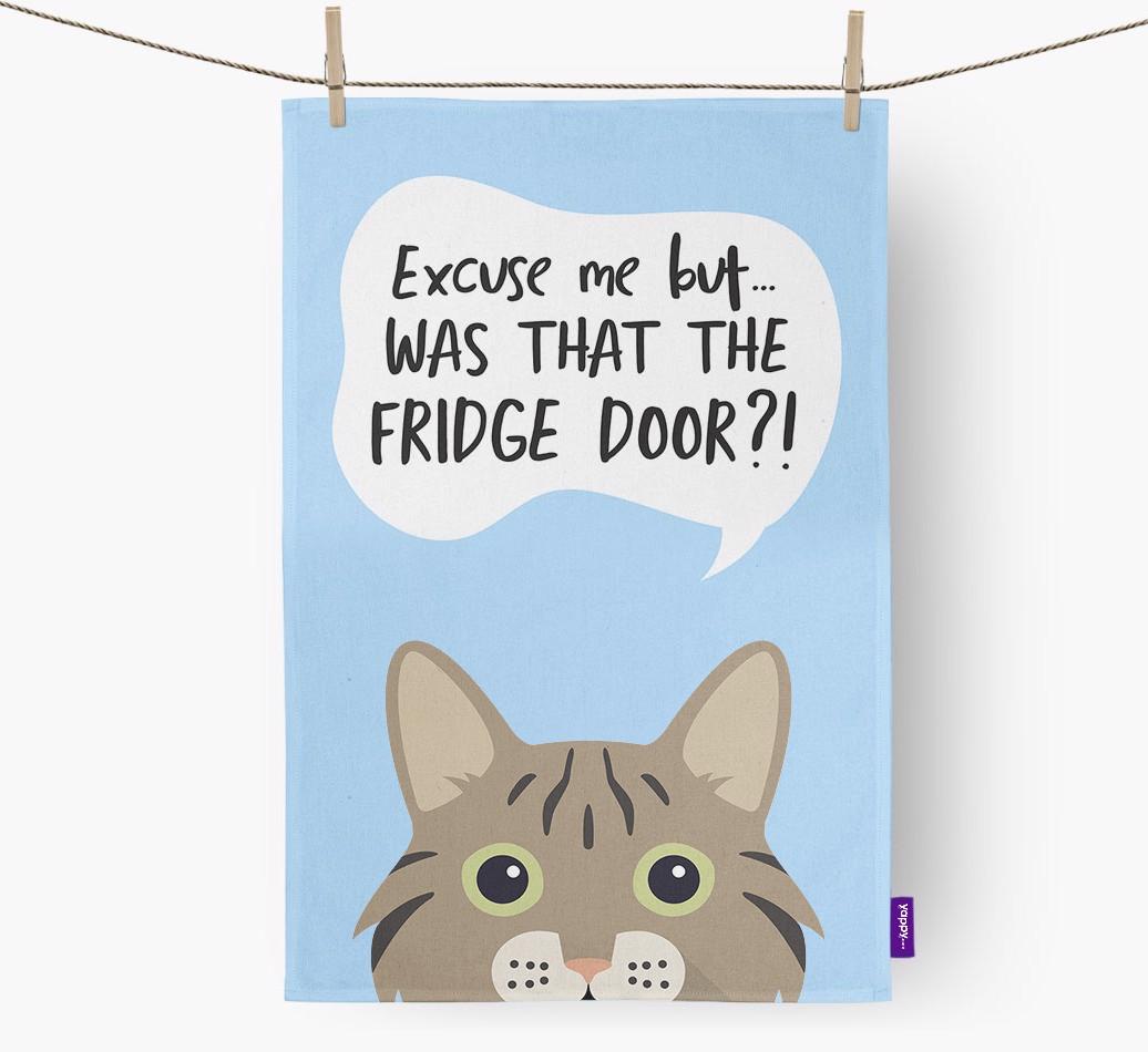 '...Was That The Fridge Door?!' - Personalized {breedFullName} Dish Towel