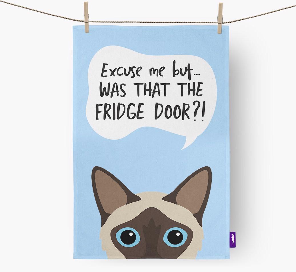 '...Was That The Fridge Door?!' - Personalized {breedFullName} Dish Towel
