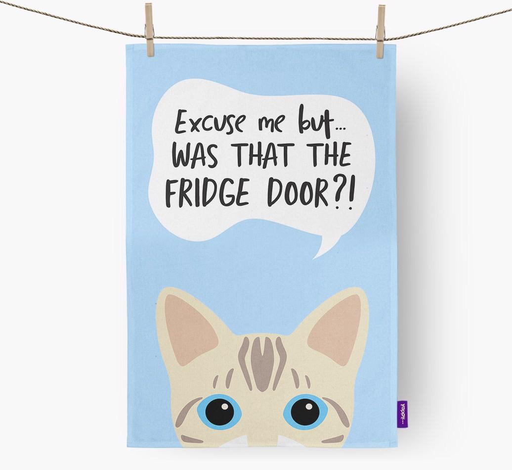 '...Was That The Fridge Door?!' - Personalized {breedFullName} Dish Towel