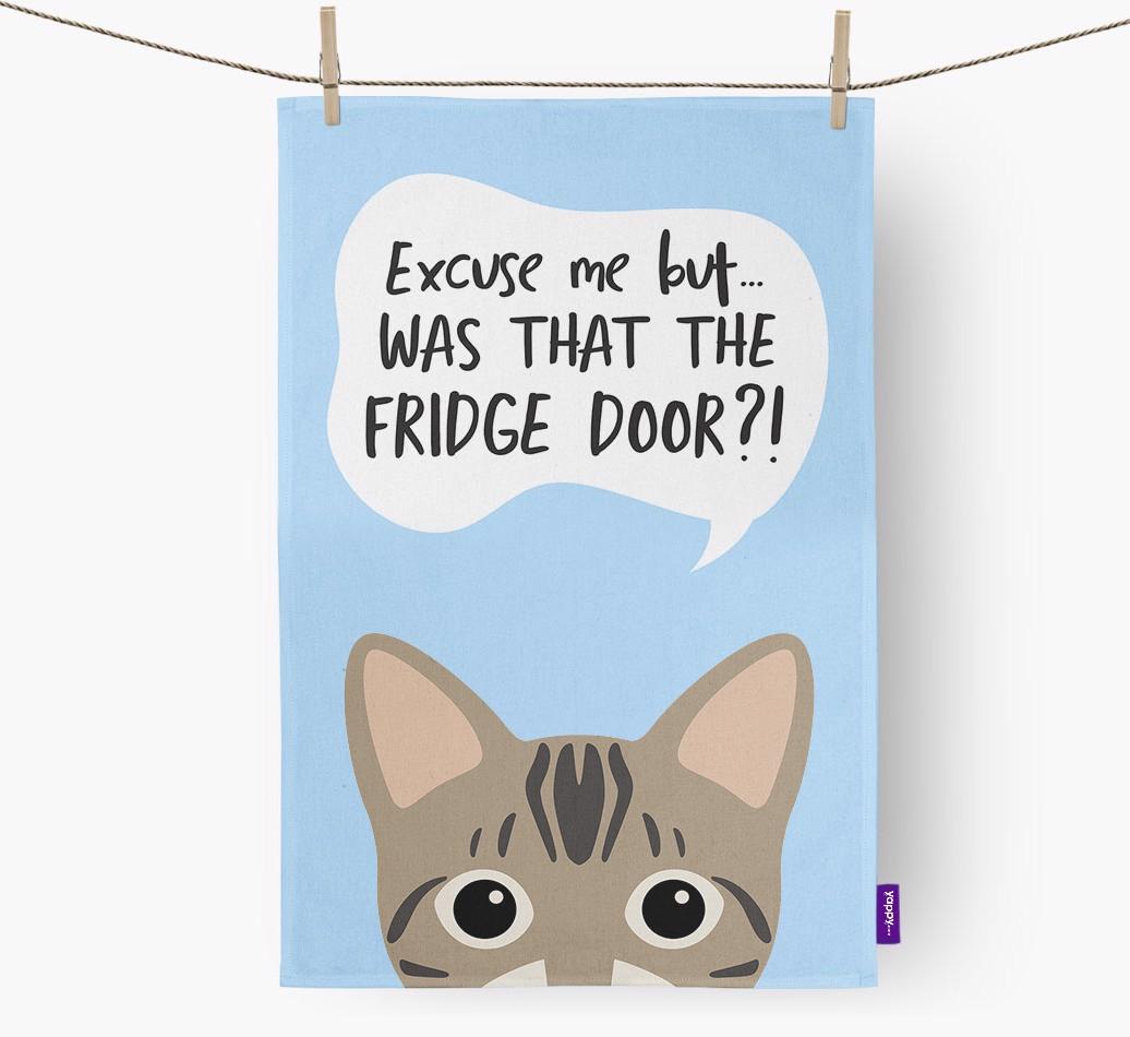 '...Was That The Fridge Door?!' - Personalized {breedFullName} Dish Towel