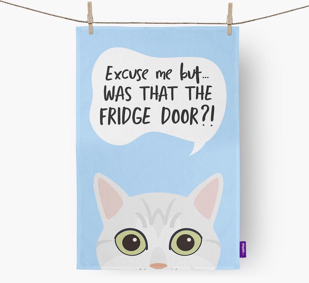 '...Was That The Fridge Door?!' - Personalized {breedFullName} Dish Towel