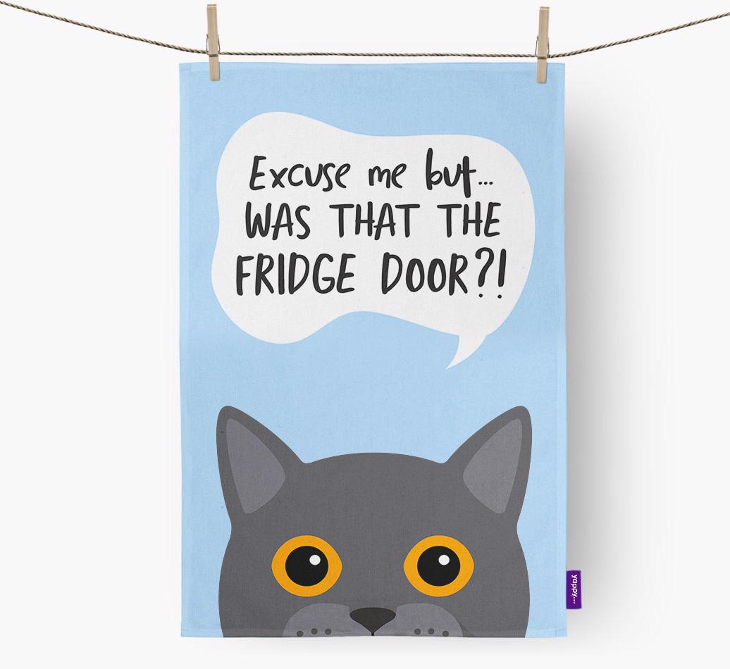 '...Was That The Fridge Door?!' - Personalized {breedFullName} Dish Towel