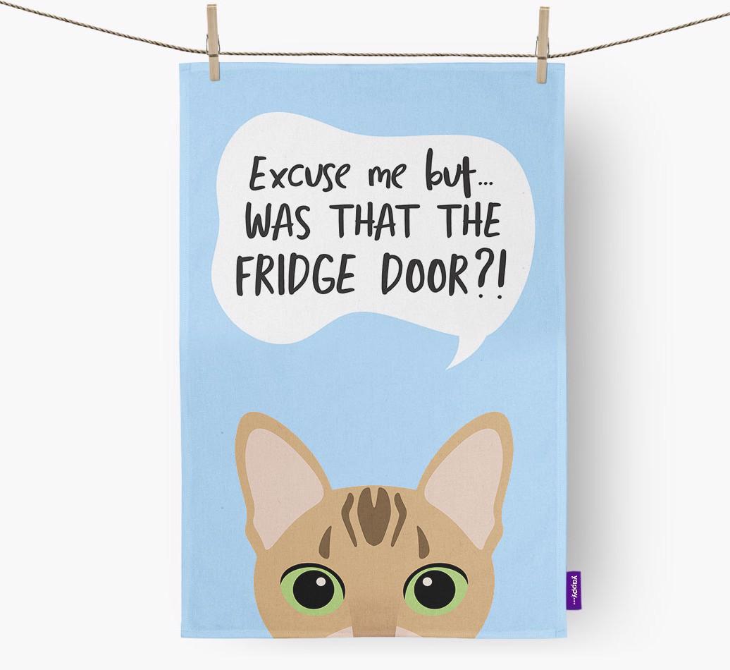 '...Was That The Fridge Door?!' - Personalized {breedFullName} Dish Towel