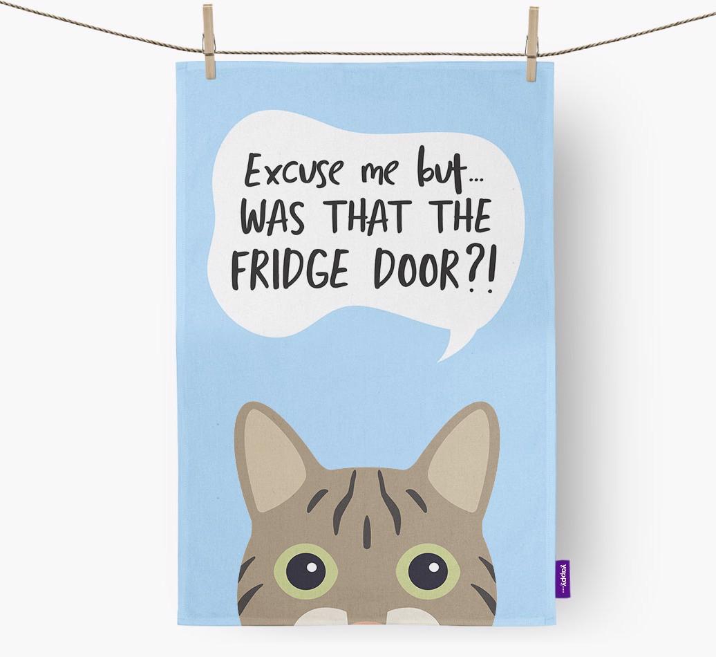 '...Was That The Fridge Door?!' - Personalized {breedFullName} Dish Towel