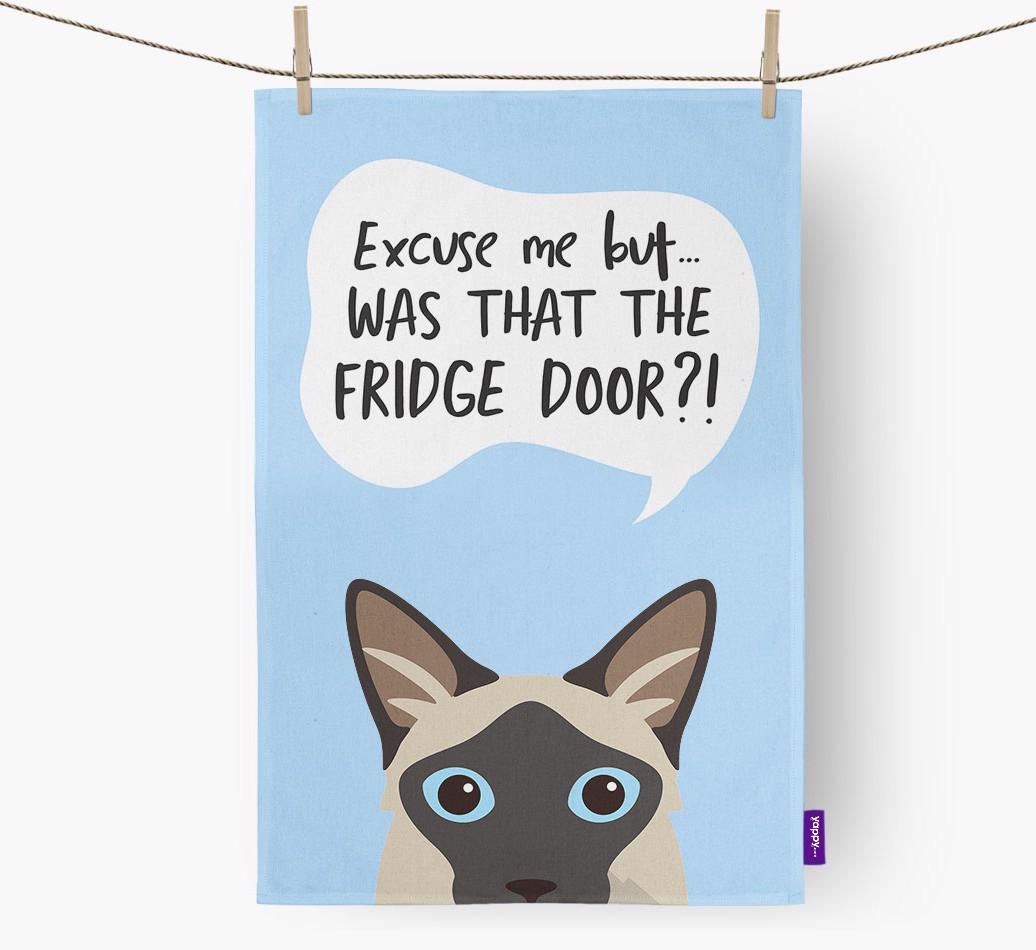 '...Was That The Fridge Door?!' - Personalized {breedFullName} Dish Towel