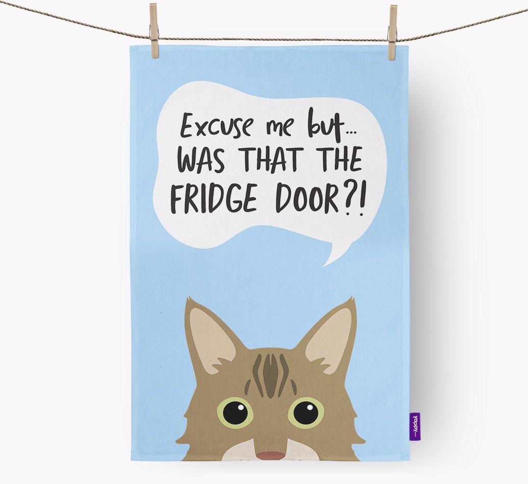 '...Was That The Fridge Door?!' - Personalized {breedFullName} Dish Towel
