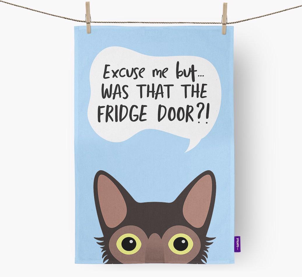 '...Was That The Fridge Door?!' - Personalized {breedFullName} Dish Towel