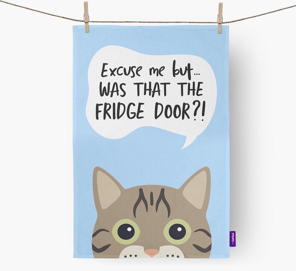 '...Was That The Fridge Door?!' - Personalized {breedFullName} Dish Towel