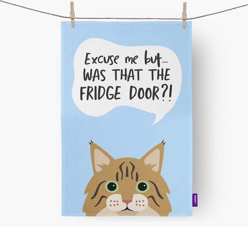 '...Was That The Fridge Door?!' - Personalized {breedFullName} Dish Towel
