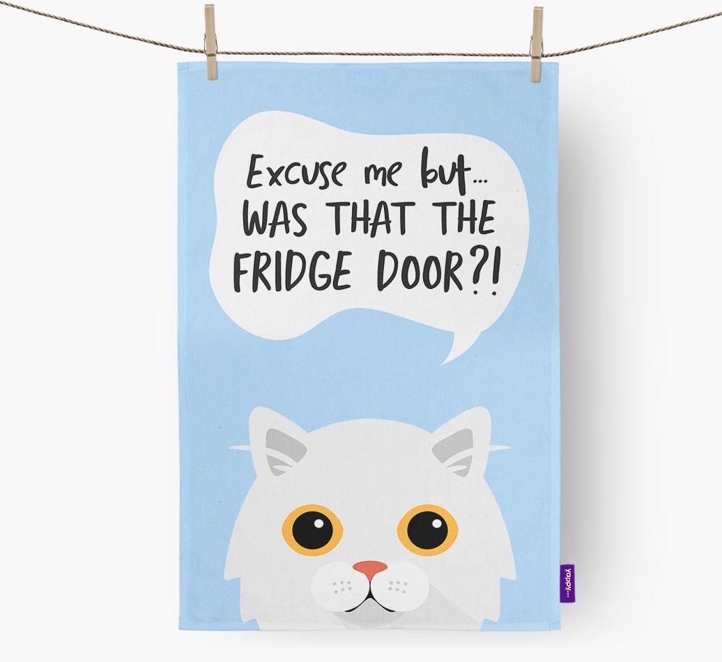 '...Was That The Fridge Door?!' - Personalized {breedFullName} Dish Towel