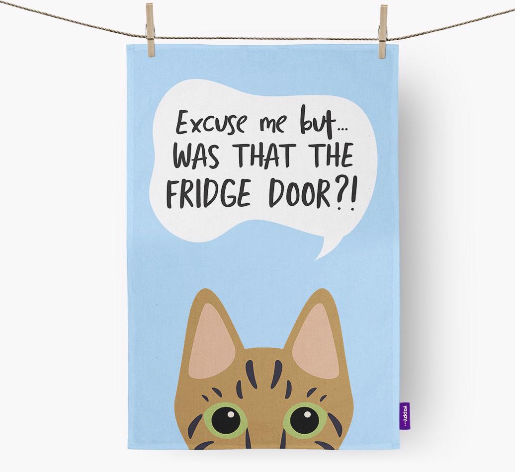 '...Was That The Fridge Door?!' - Personalized {breedFullName} Dish Towel