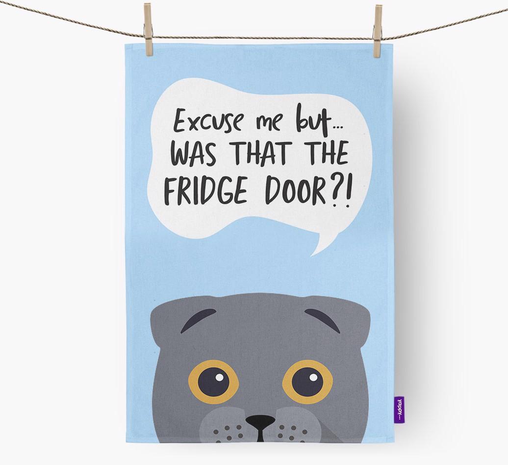 '...Was That The Fridge Door?!' - Personalized {breedFullName} Dish Towel