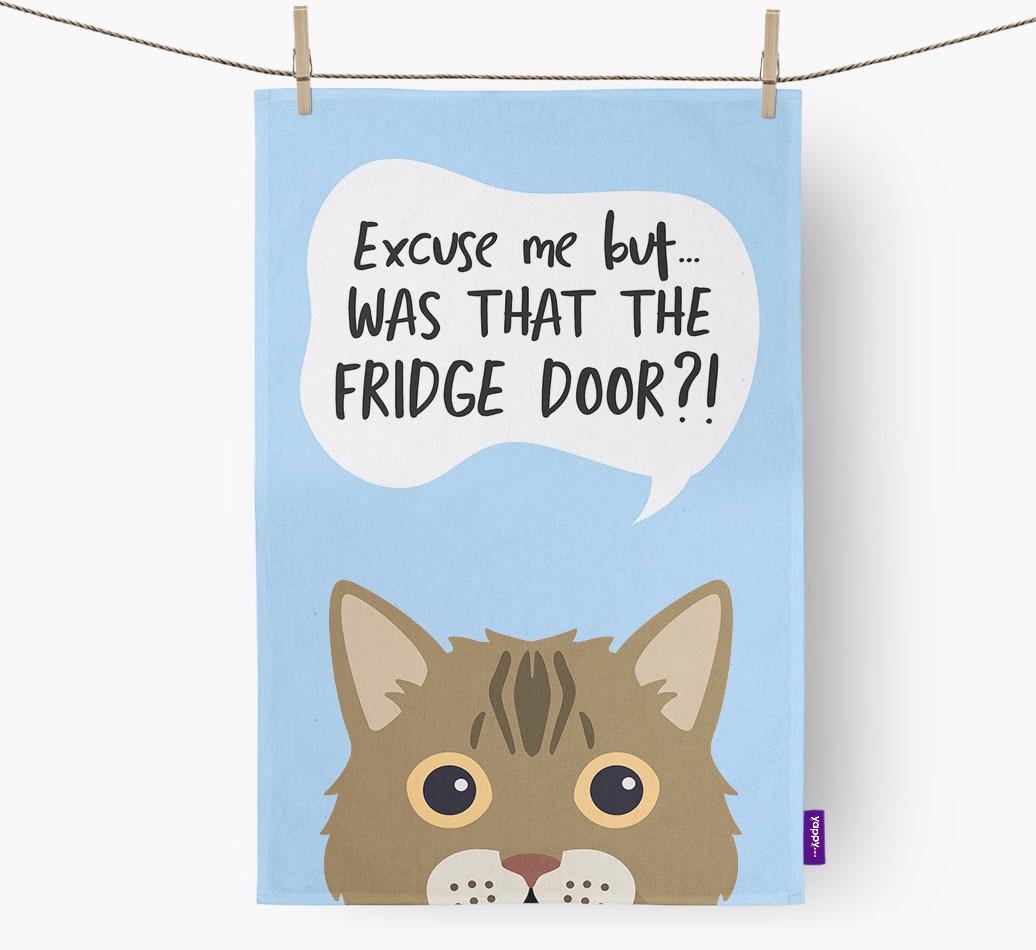 '...Was That The Fridge Door?!' - Personalized {breedFullName} Dish Towel