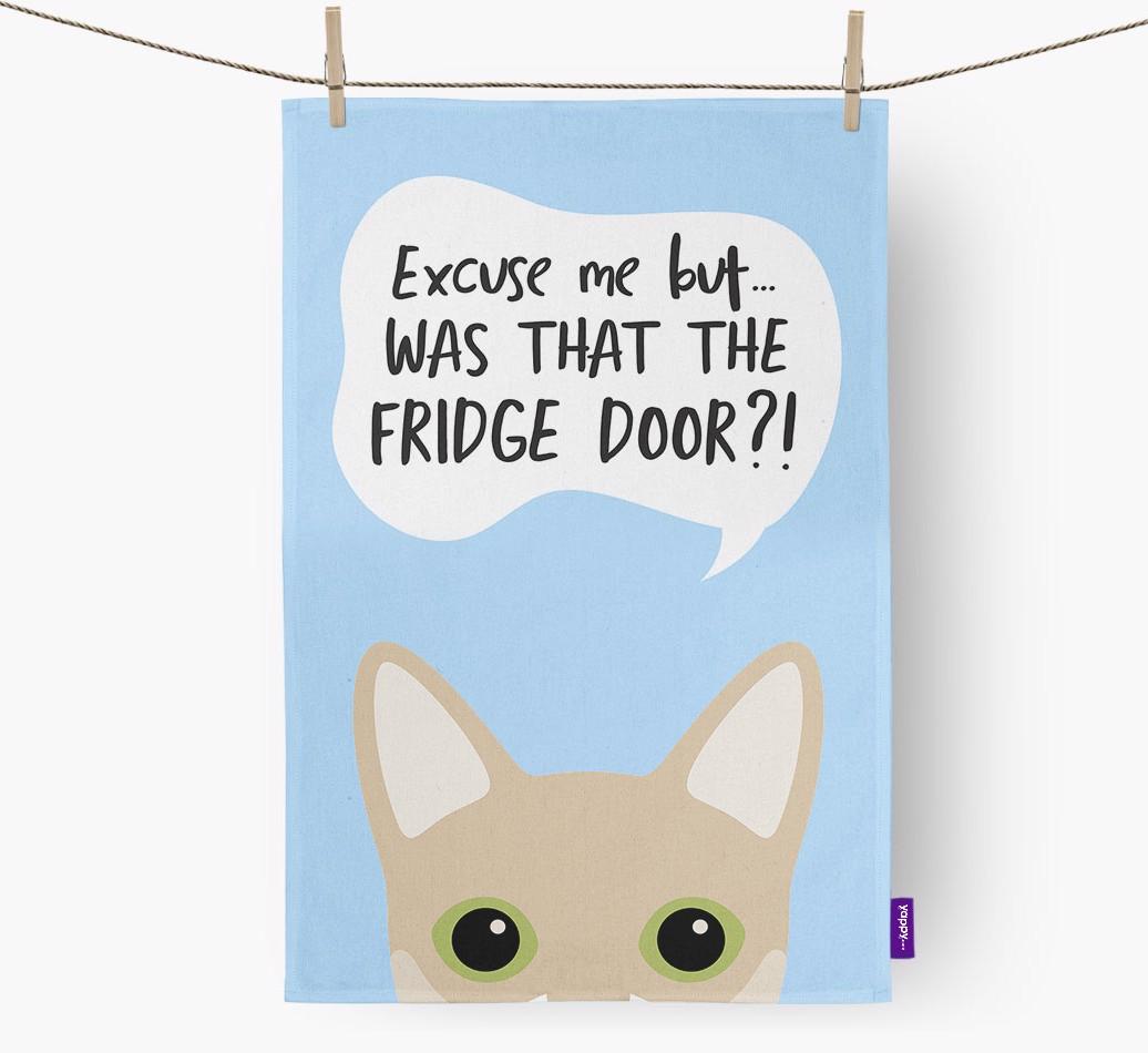 '...Was That The Fridge Door?!' - Personalized {breedFullName} Dish Towel