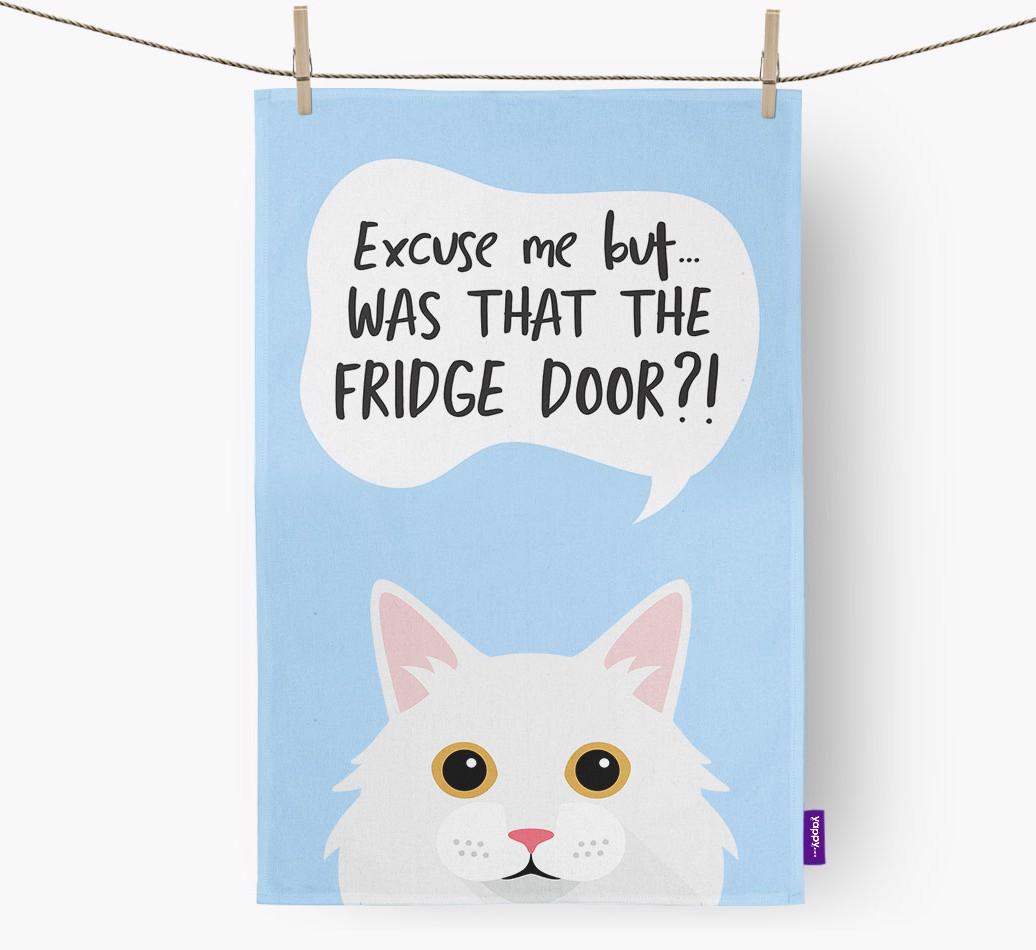 '...Was That The Fridge Door?!' - Personalized {breedFullName} Dish Towel