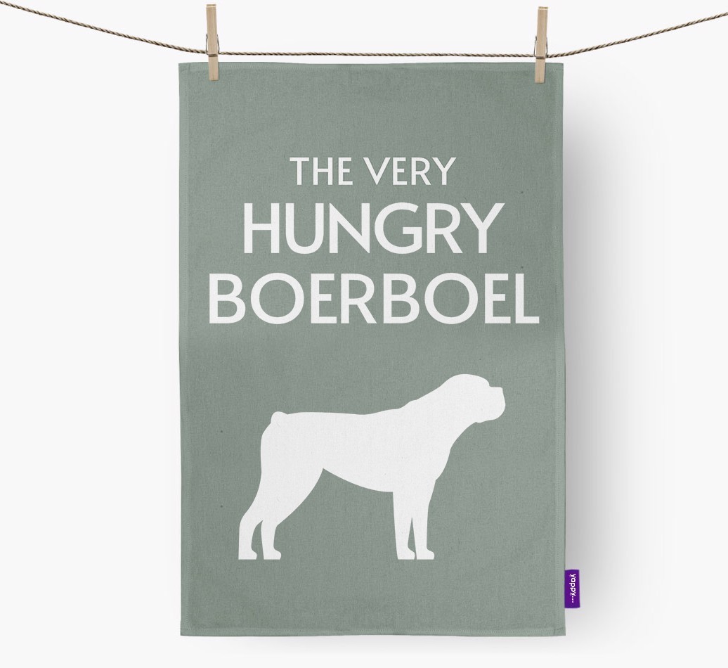'The Very Hungry...' - Personalised {breedFullName} Tea Towel