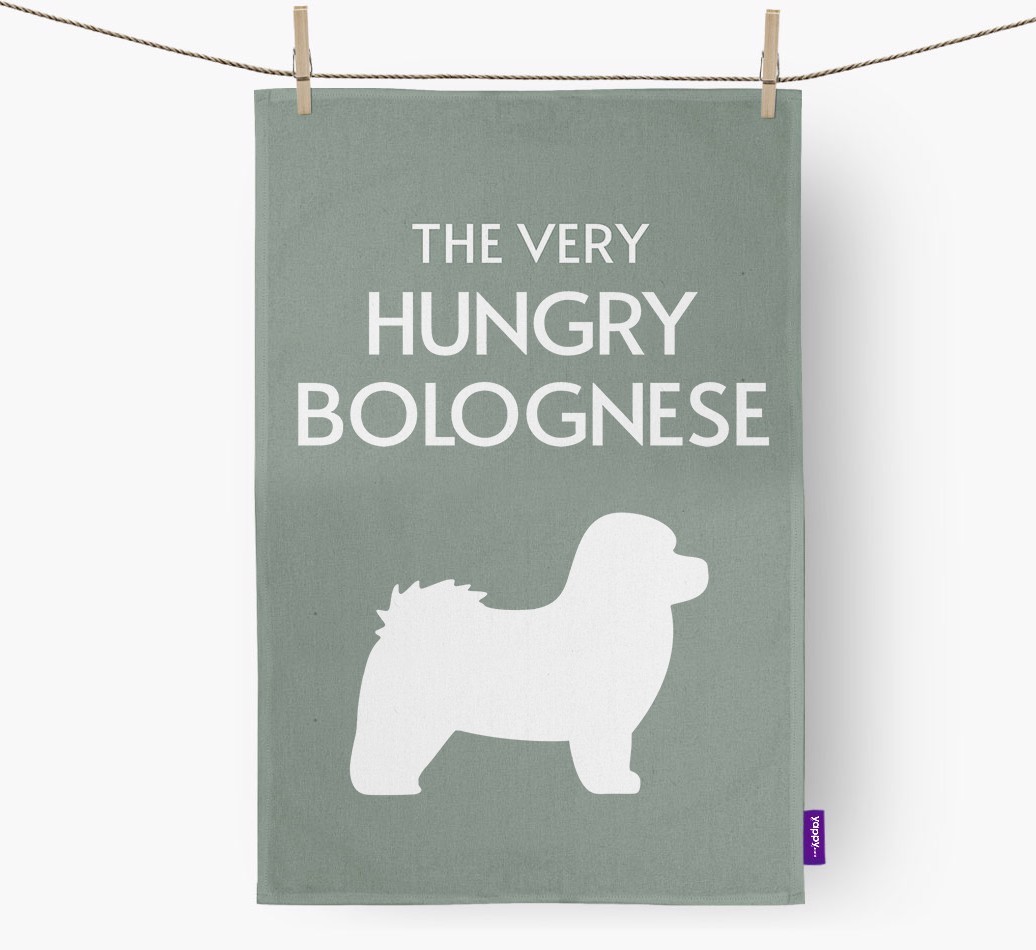 'The Very Hungry...' - Personalised {breedFullName} Tea Towel