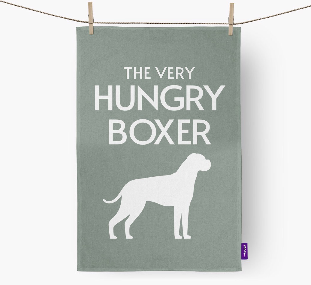 'The Very Hungry...' - Personalised {breedFullName} Tea Towel