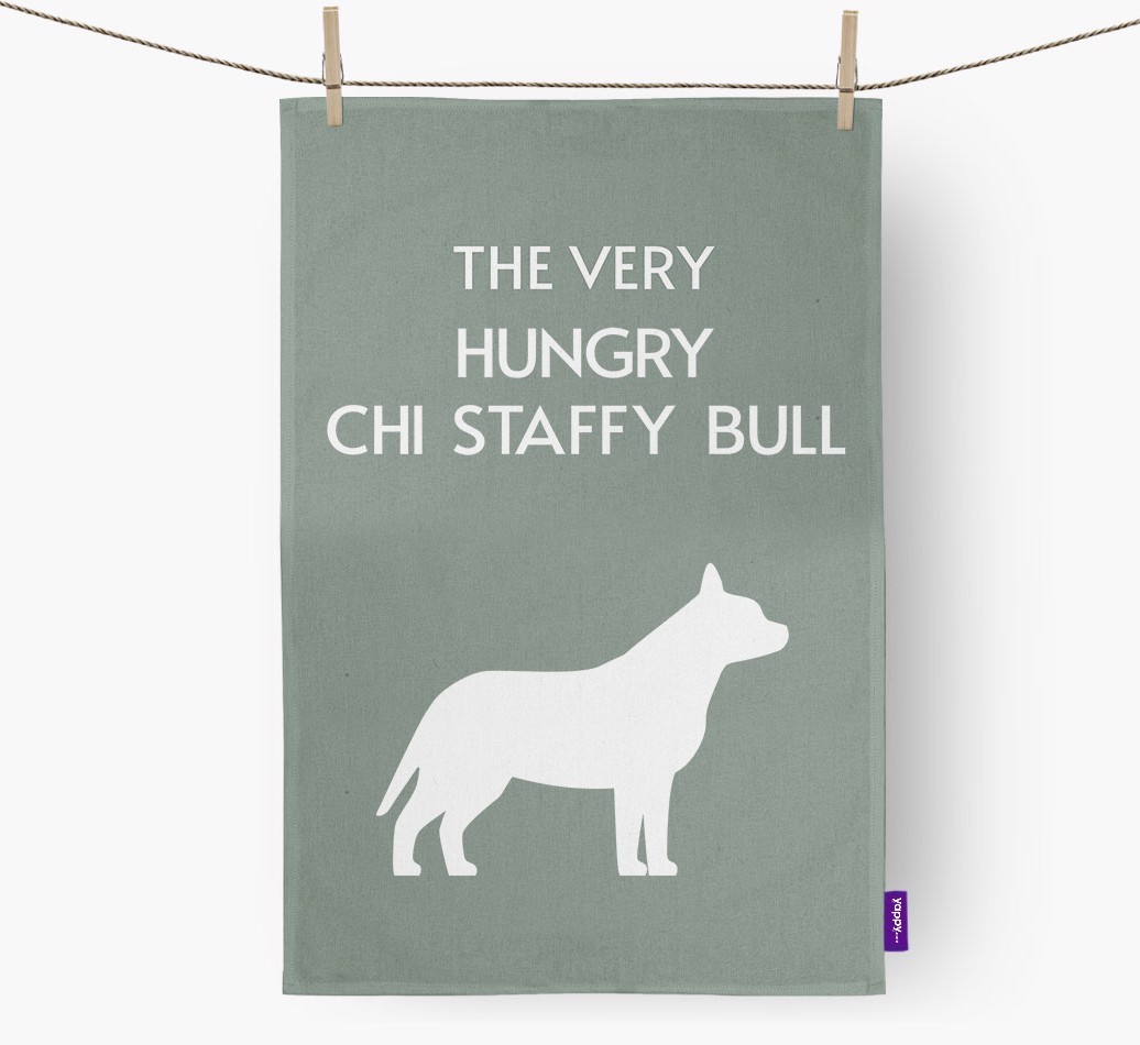 'The Very Hungry...' - Personalised {breedFullName} Tea Towel