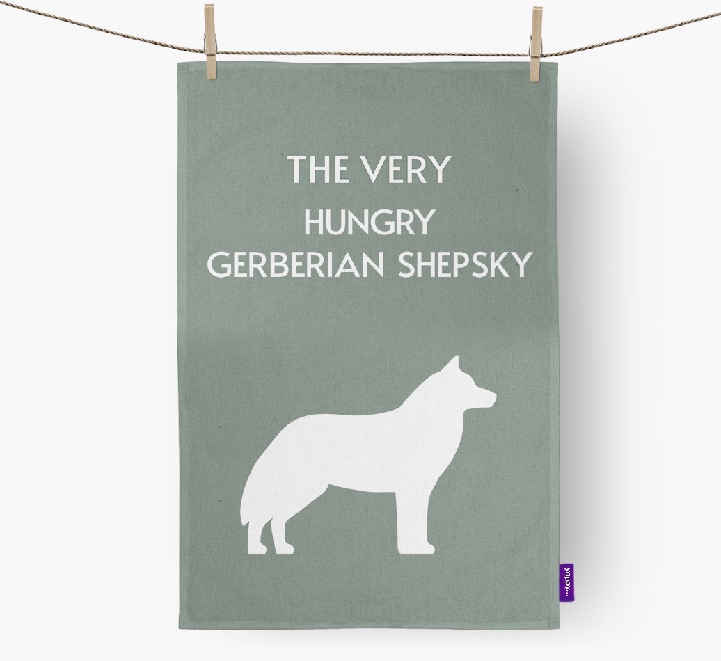 'The Very Hungry...' - Personalised {breedFullName} Tea Towel