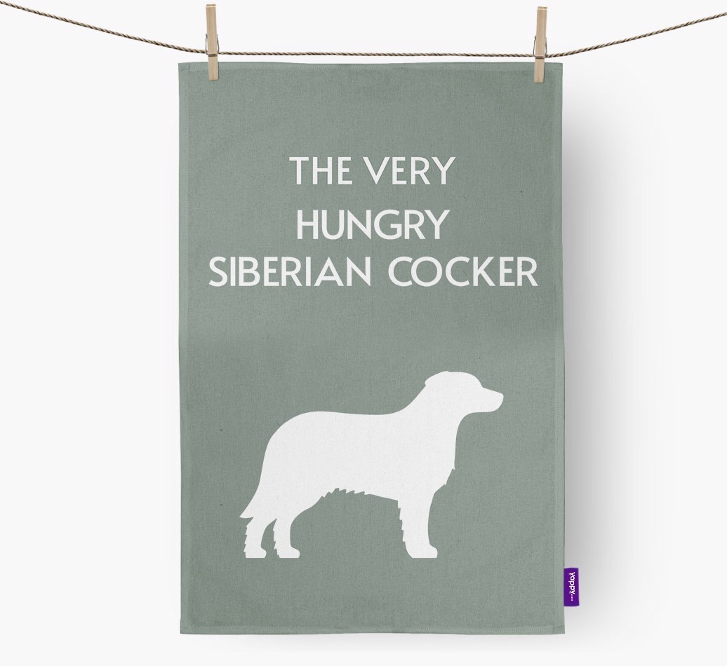 'The Very Hungry...' - Personalised {breedFullName} Tea Towel