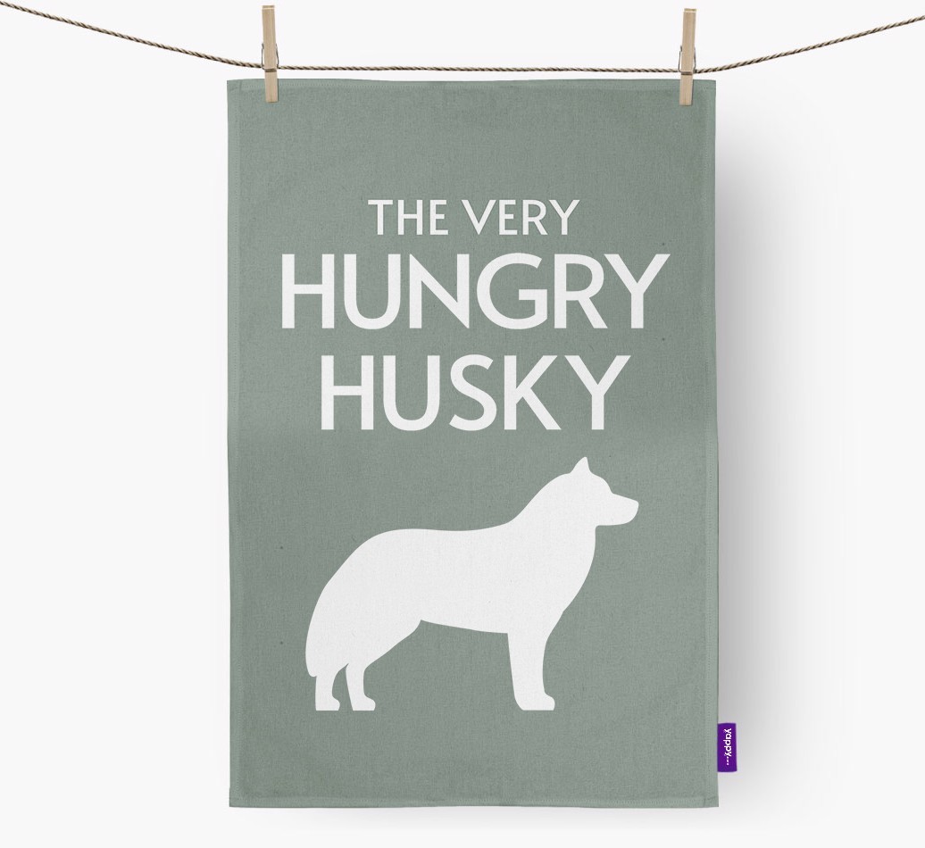 'The Very Hungry...' - Personalised {breedFullName} Tea Towel