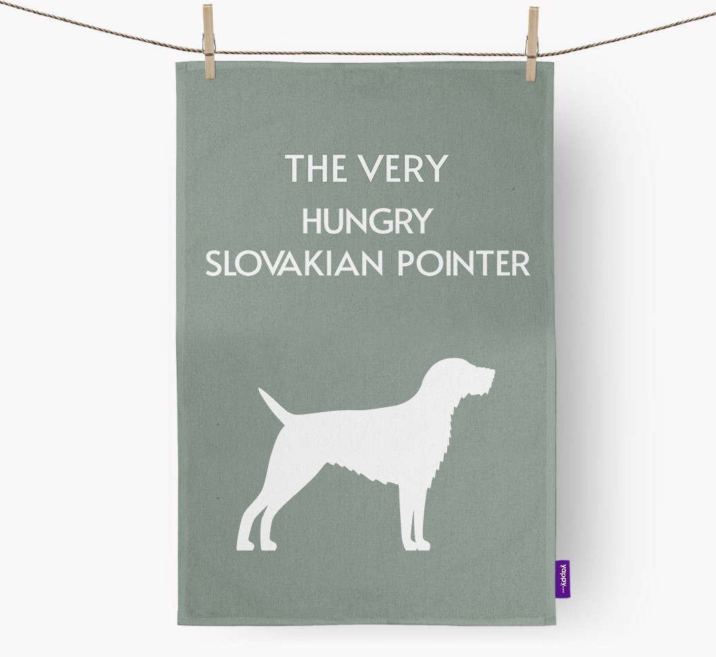 'The Very Hungry...' - Personalised {breedFullName} Tea Towel