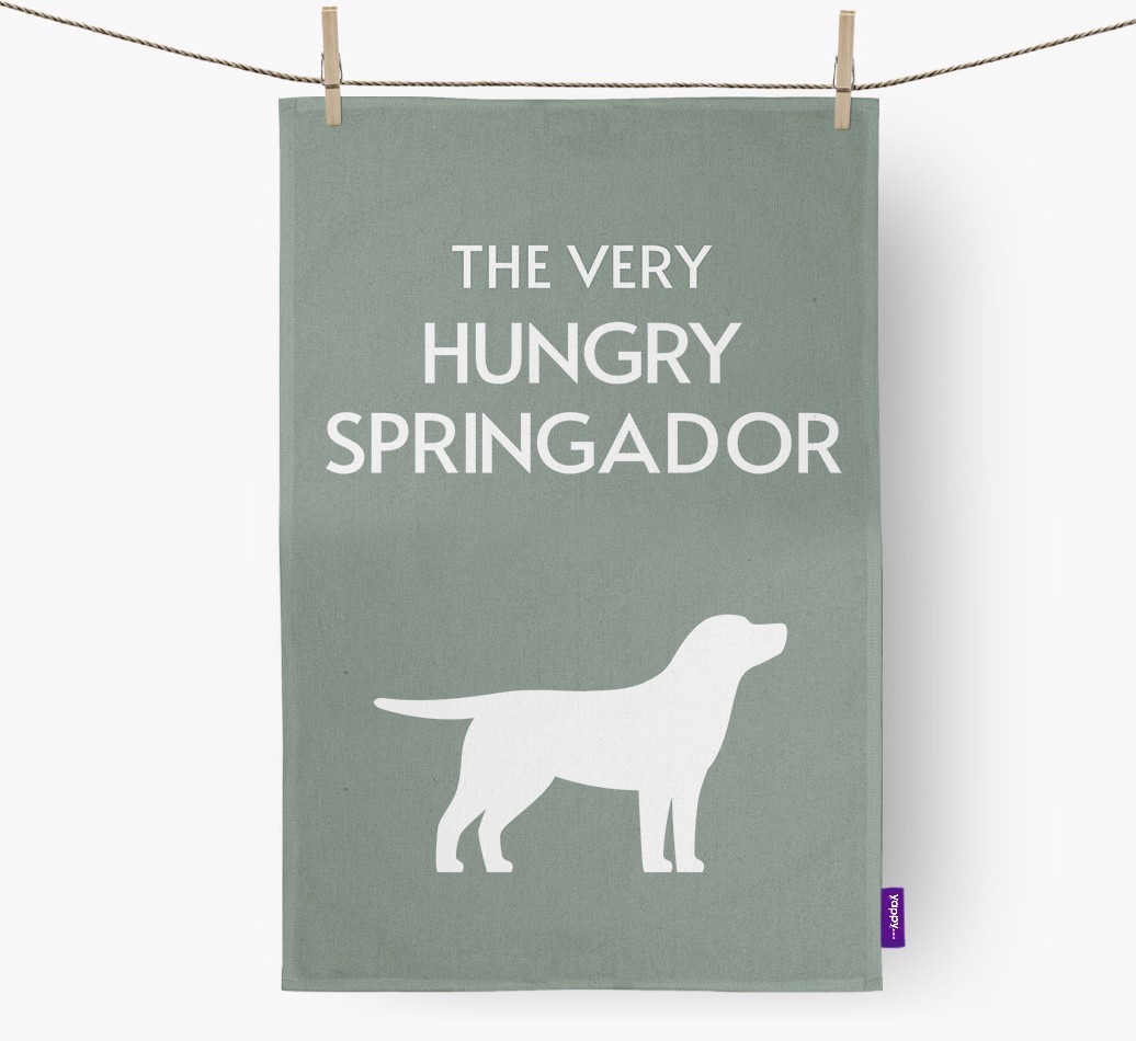 'The Very Hungry...' - Personalised {breedFullName} Tea Towel