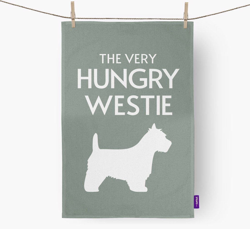 'The Very Hungry...' - Personalised {breedFullName} Tea Towel