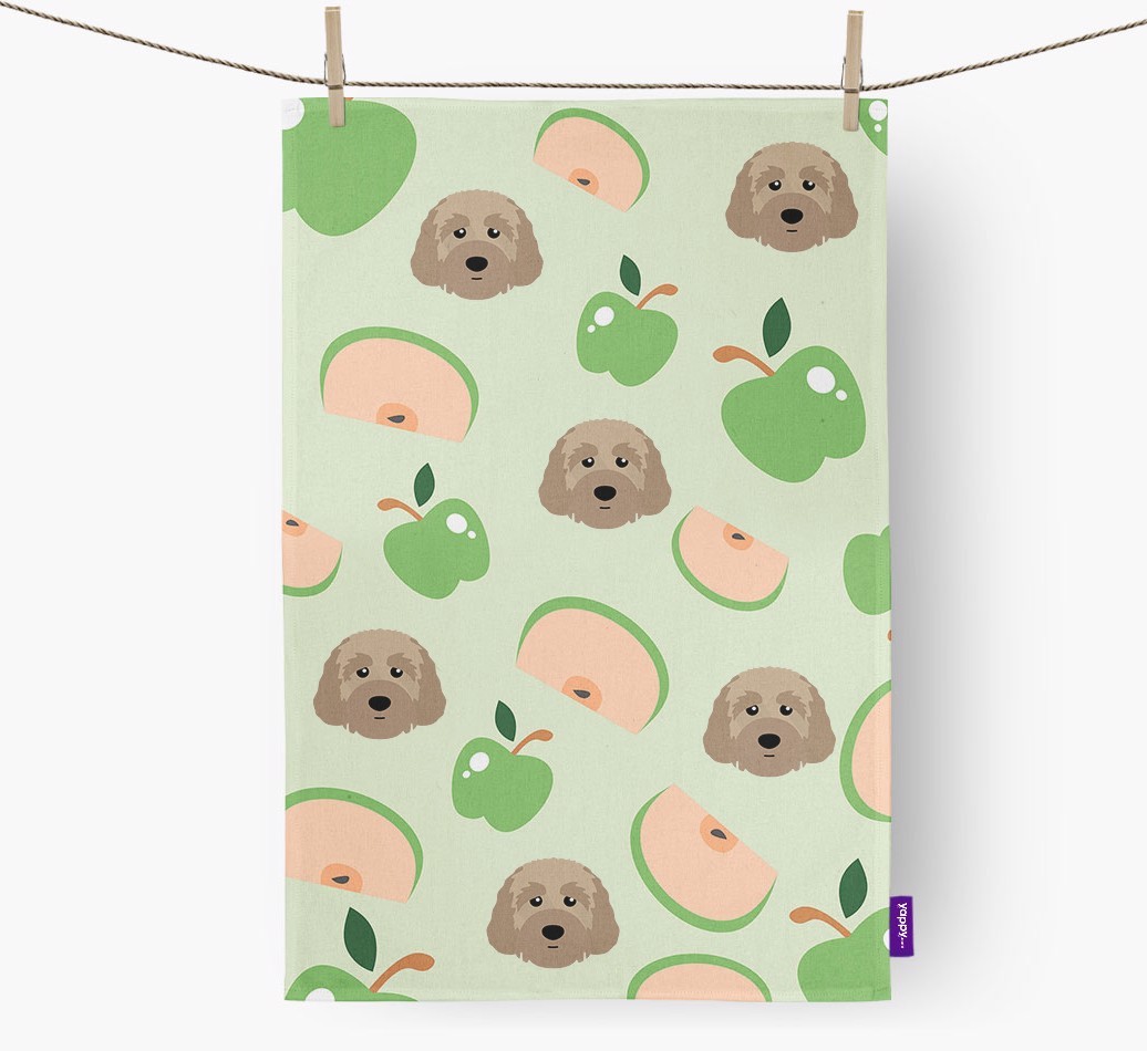 'Fruit Pattern' - Personalized {breedFullName} Tea Towel