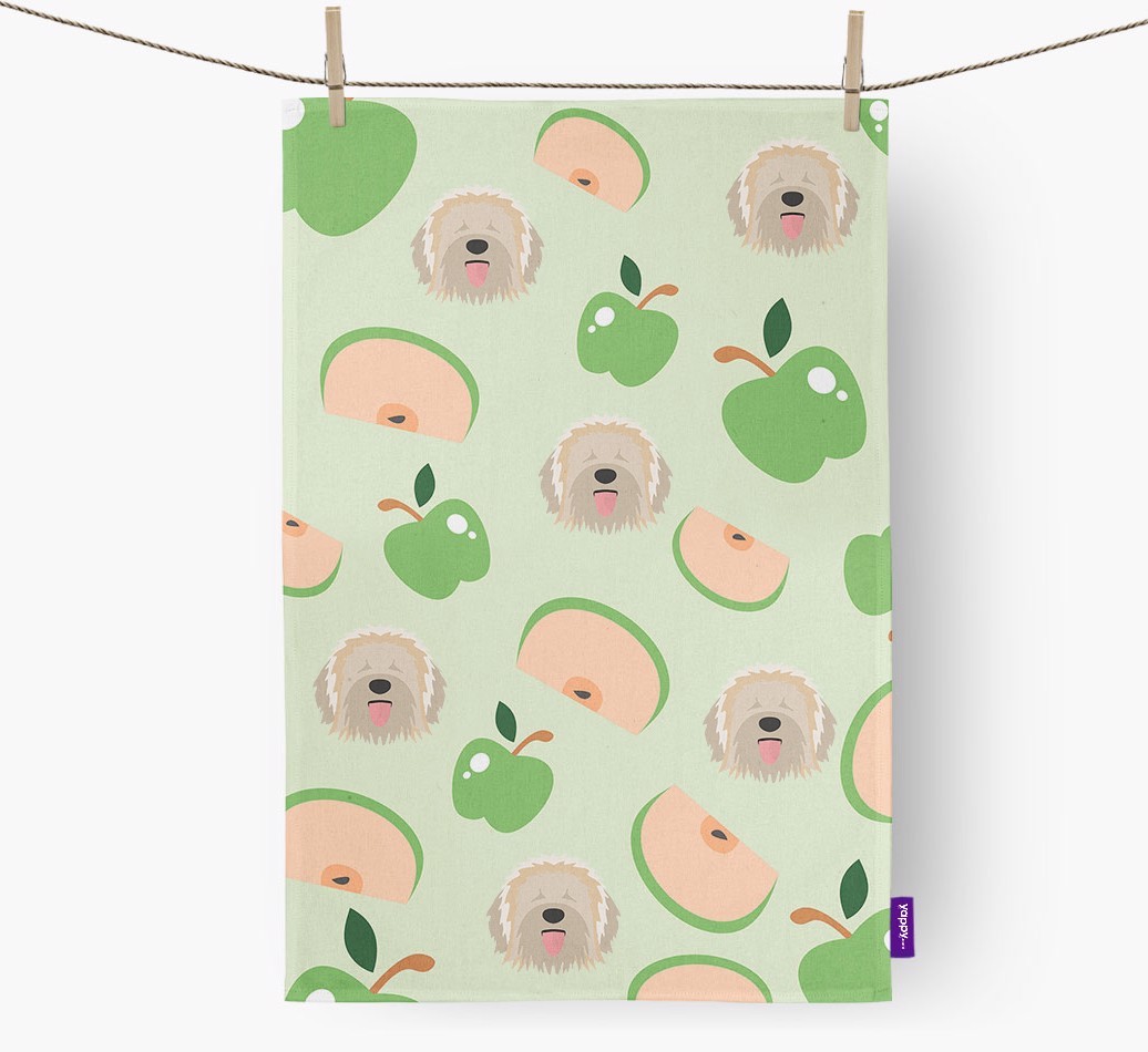 'Fruit Pattern' - Personalised {breedFullName} Tea Towel
