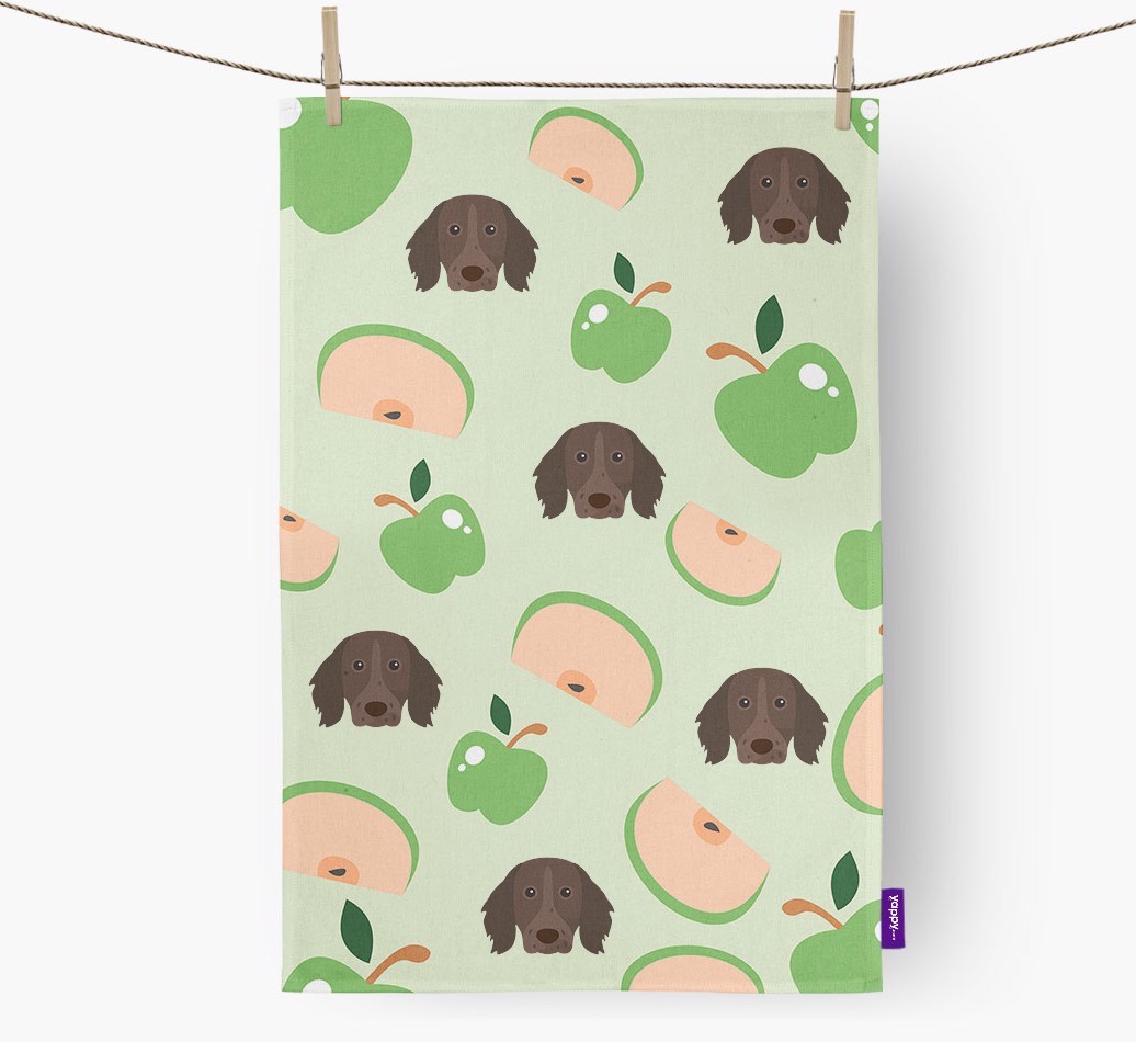 'Fruit Pattern' - Personalised {breedFullName} Tea Towel