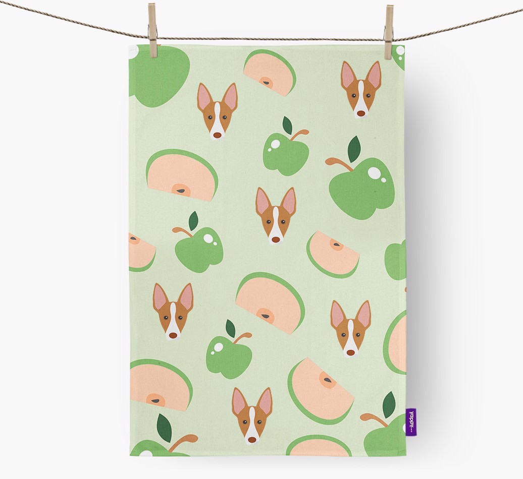 'Fruit Pattern' - Personalised {breedFullName} Tea Towel