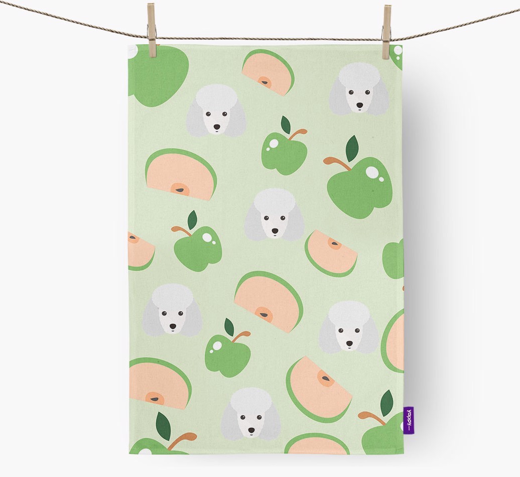 'Fruit Pattern' - Personalised {breedFullName} Tea Towel