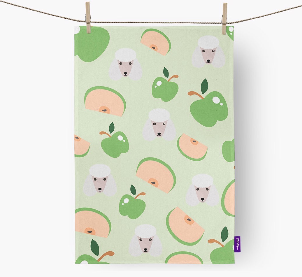 'Fruit Pattern' - Personalised {breedFullName} Tea Towel