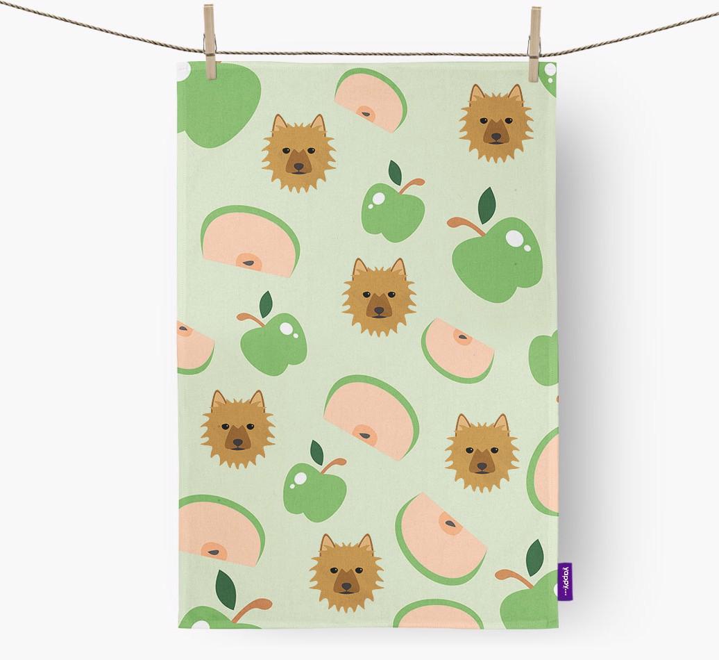 'Fruit Pattern' - Personalized {breedFullName} Tea Towel