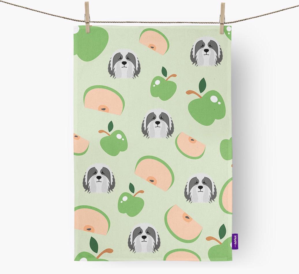 'Fruit Pattern' - Personalized {breedFullName} Tea Towel