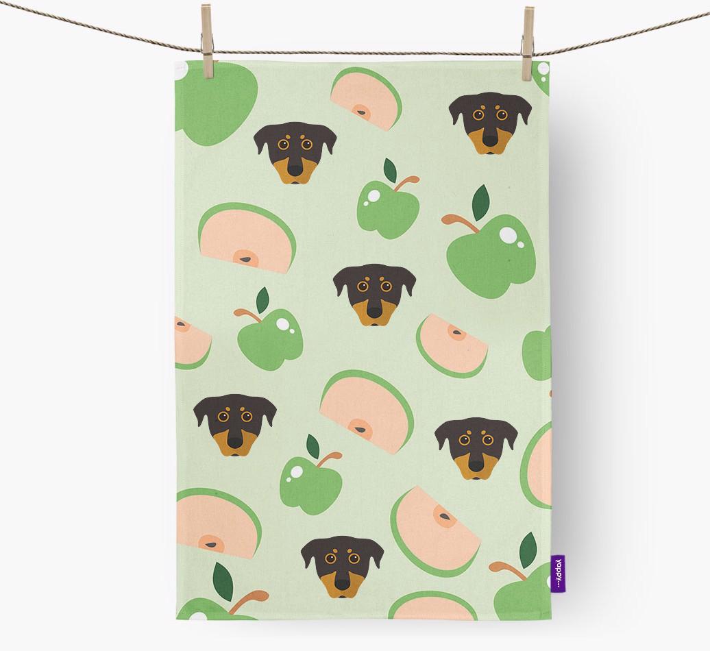 'Fruit Pattern' - Personalized {breedFullName} Tea Towel