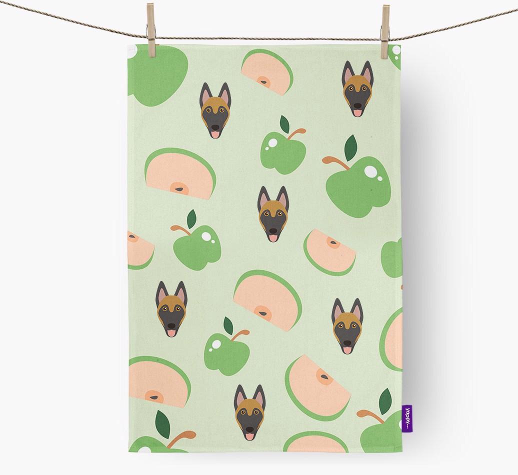 'Fruit Pattern' - Personalized {breedFullName} Tea Towel