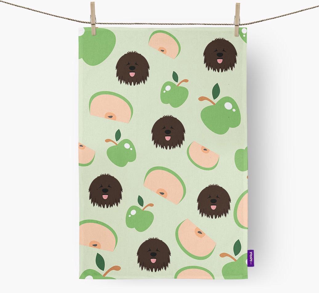 'Fruit Pattern' - Personalized {breedFullName} Tea Towel