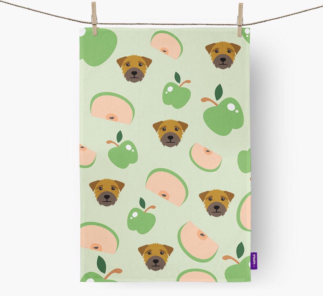 'Fruit Pattern' - Personalized {breedFullName} Tea Towel