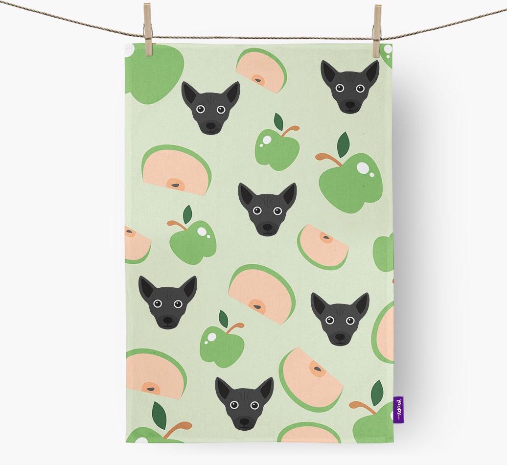 'Fruit Pattern' - Personalized {breedFullName} Tea Towel