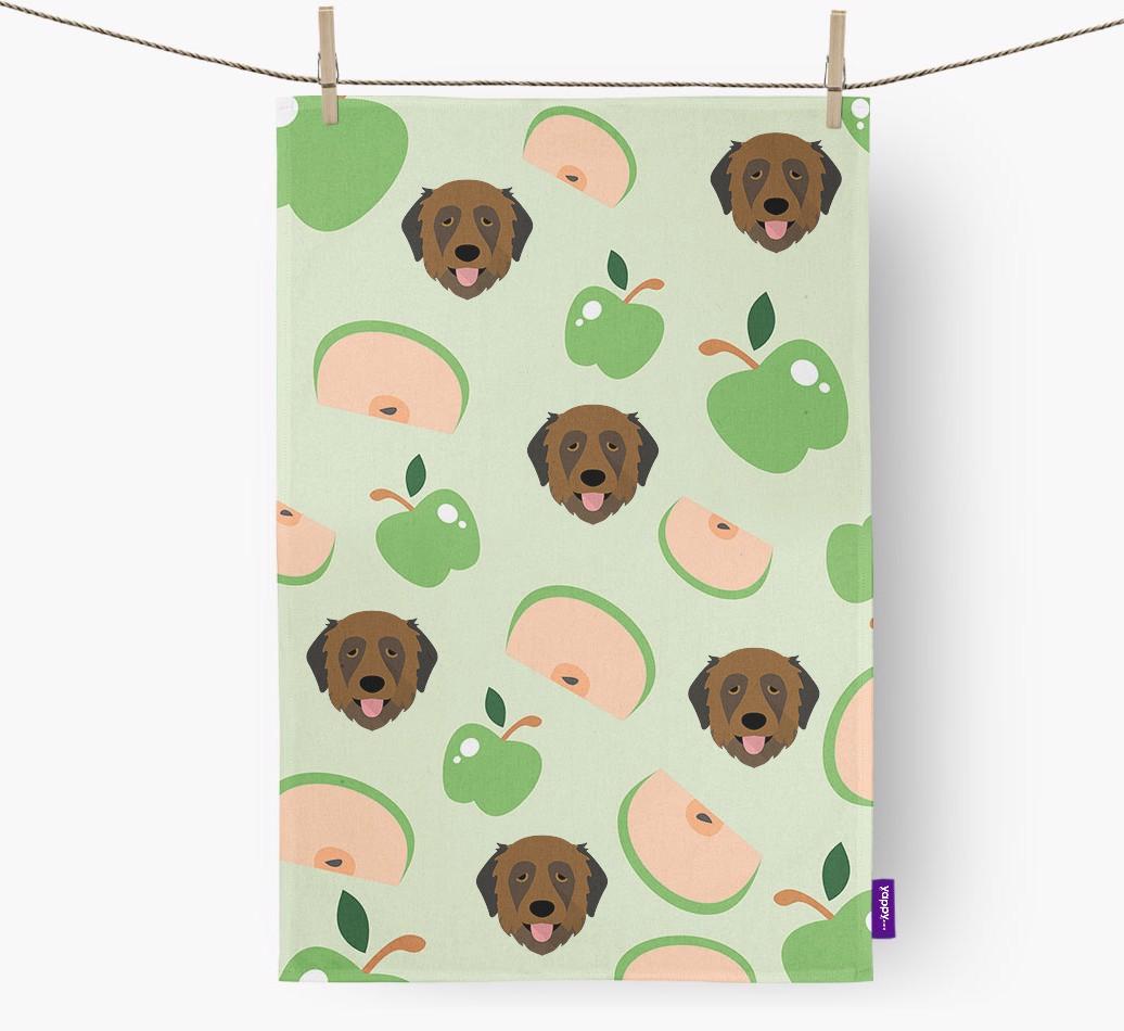 'Fruit Pattern' - Personalized {breedFullName} Tea Towel