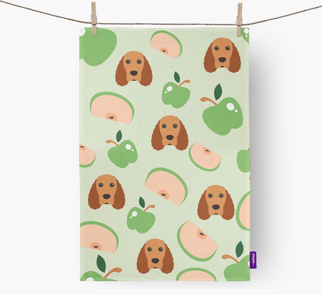 'Fruit Pattern' - Personalized {breedFullName} Tea Towel