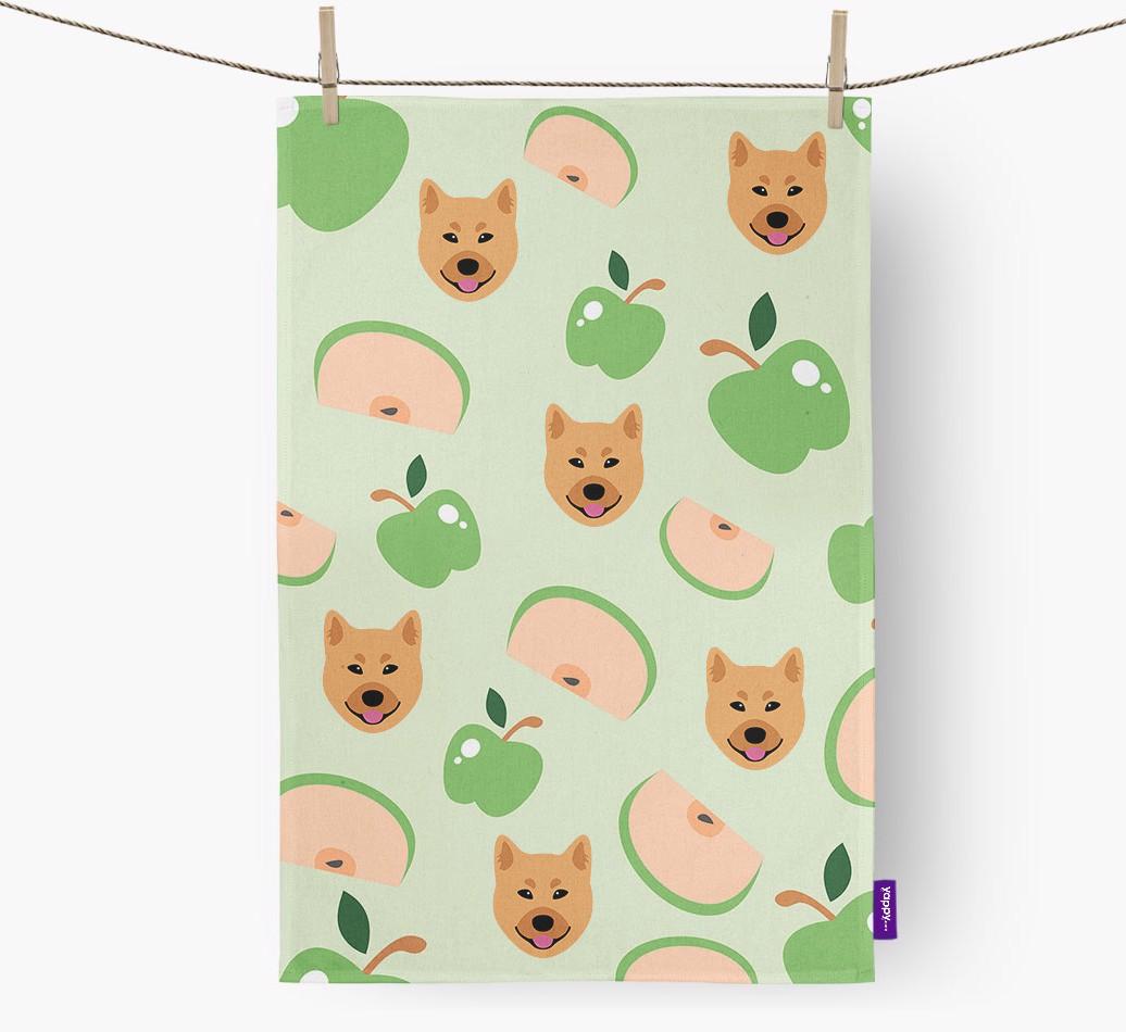 'Fruit Pattern' - Personalized {breedFullName} Tea Towel