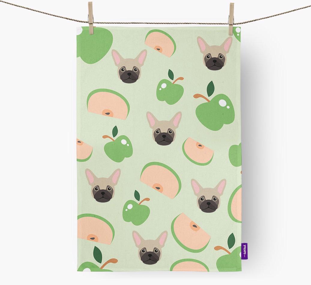 'Fruit Pattern' - Personalized {breedFullName} Tea Towel