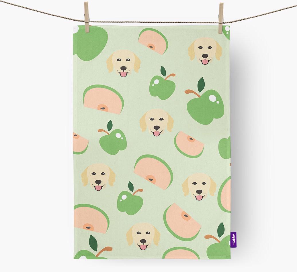 'Fruit Pattern' - Personalized {breedFullName} Tea Towel