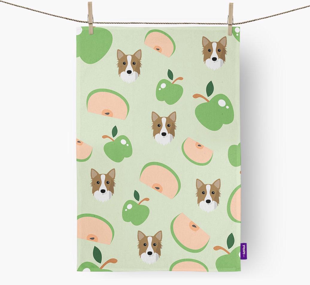 'Fruit Pattern' - Personalized {breedFullName} Tea Towel
